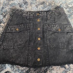 Black denim skirt